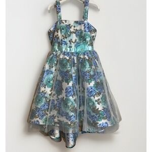 Speechless Kids Girls Size 7 Blue Floral Bouffant Formal Dress Easter High-Low